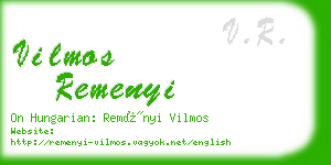 vilmos remenyi business card